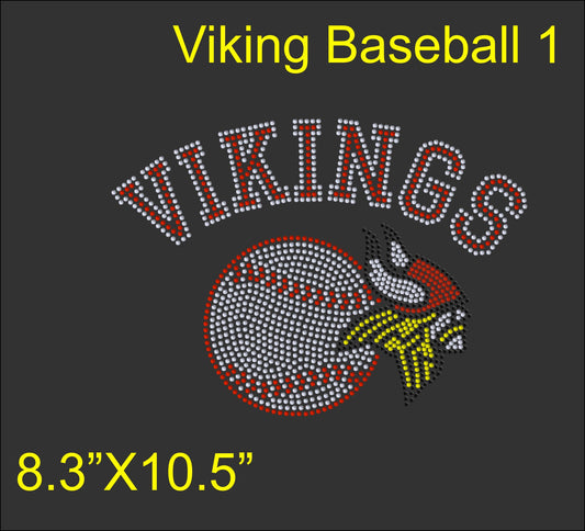 Viking Baseball 1 - Rhinestone TTF  Alphabets and Rhinestone Designs