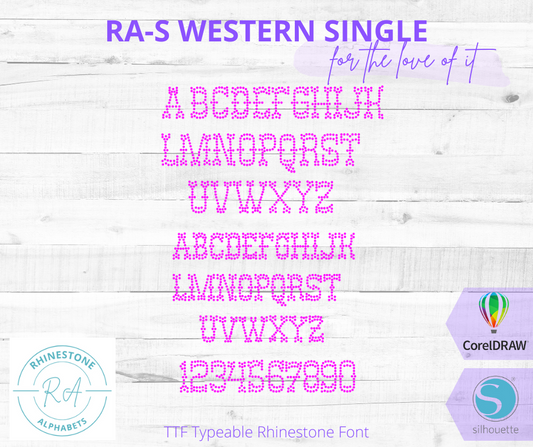RA-S Western Single - RhinestoneAlphabets