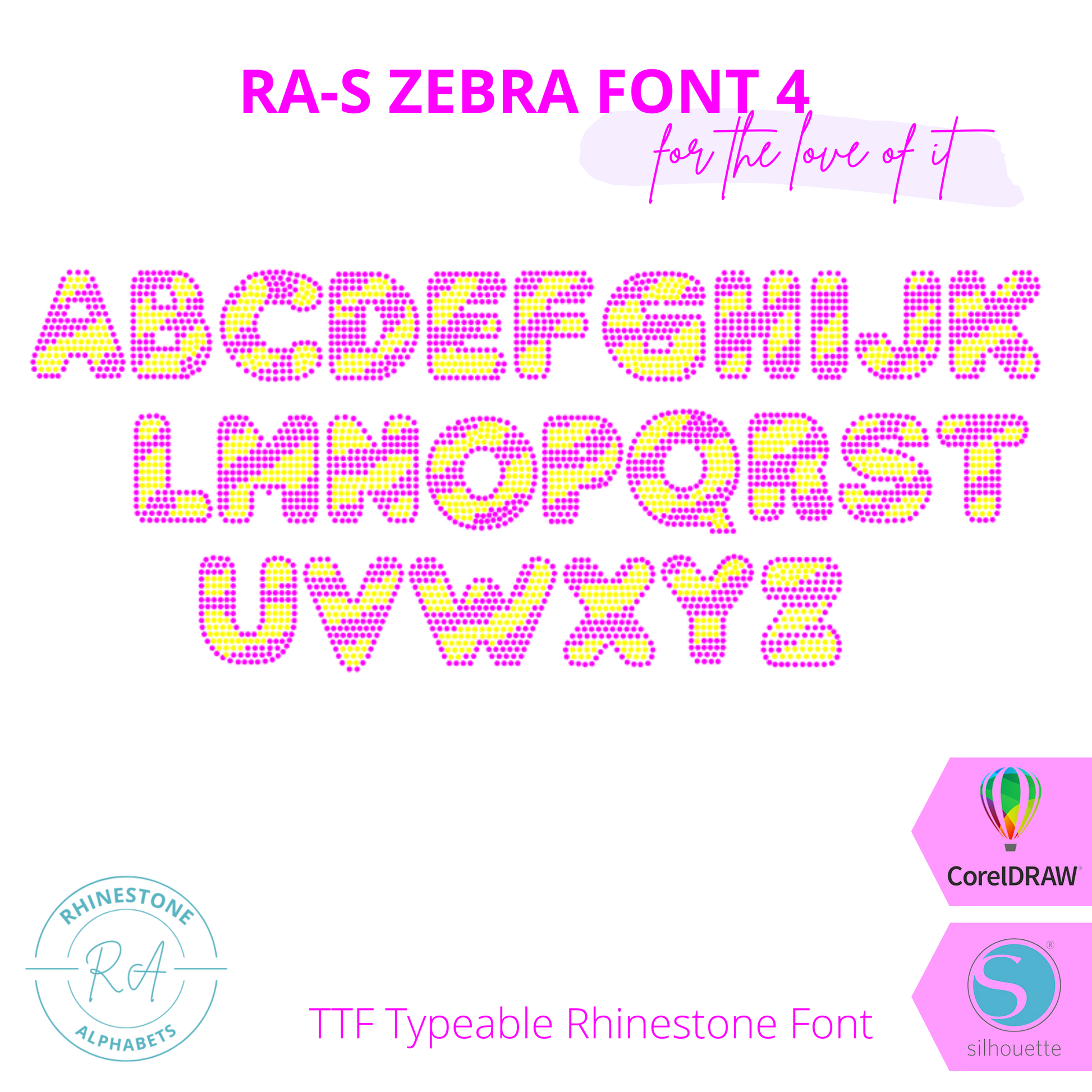 RA-S Zebra Font 4 - RhinestoneAlphabets